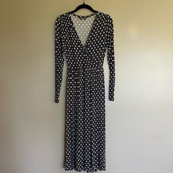 STINE GOYA ALINA JERSEY DRESS in STARS Black Blue White Size XS Long Sleeve Midi - Picture 5 of 16